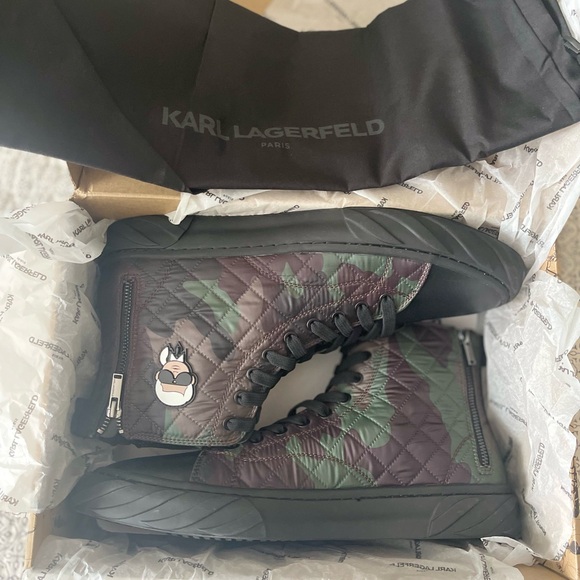 Karl Lagerfeld Paris- Quilted Camo high top - Picture 4 of 6